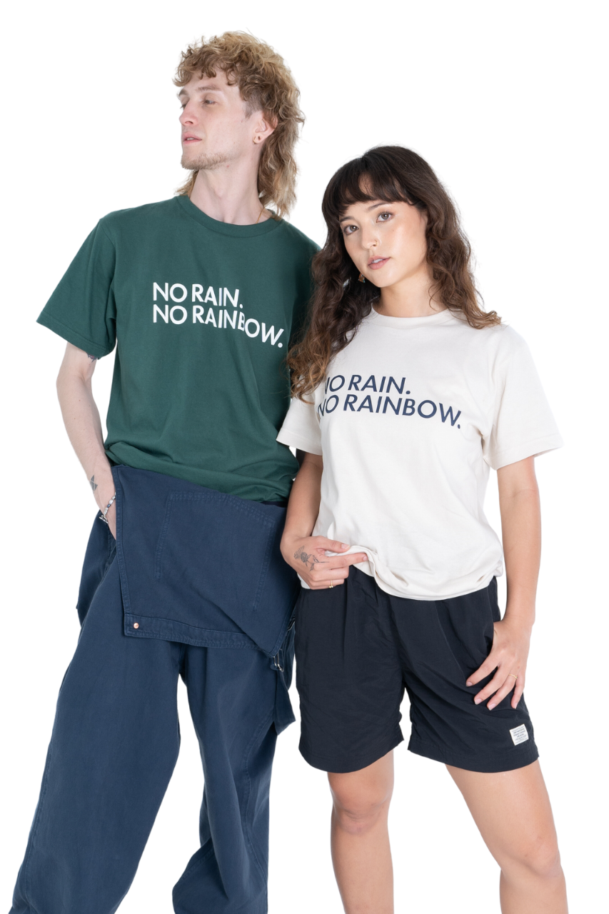 NO RAIN. NO RAINBOW. TEE(GREEN) – URBAN ISLAND SOCIETY｜公式